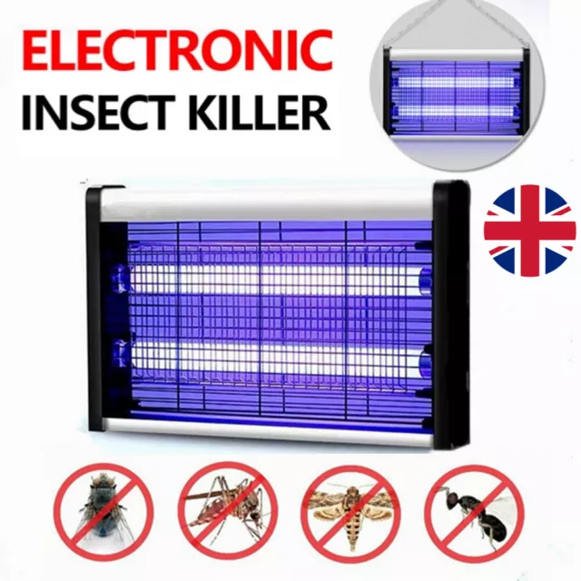 Electric Insect Killer Mosquito Fly Bug Zapper Pest Trap 2 LED UV Indoor Lamp