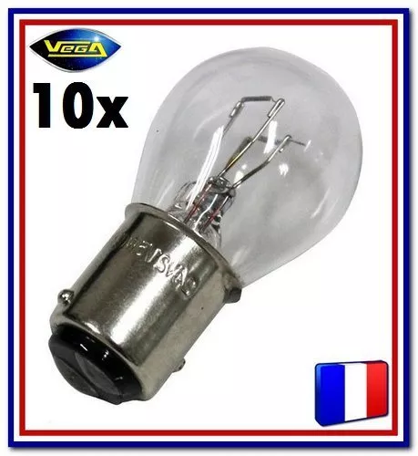 10 Ampoules Vega® "Maxi" P21/5W 1157 BAY15D Position Arrière Stop Frein 12V