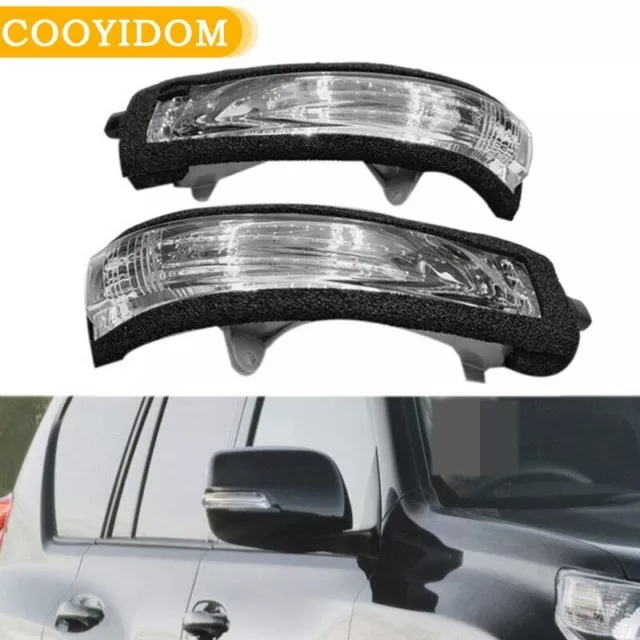 For Toyota Land Cruiser 2012-2015 Pair Rearview Mirror LED Turn Signal Lamp