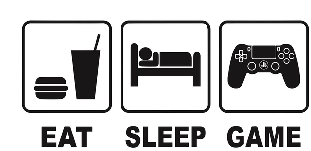 PS4 EAT SLEEP GAME Vinyl Wall Sticker Art Childrens Bedroom Gaming Playstation