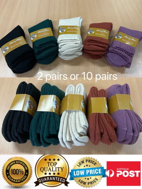 2 Pairs Quality Lady Lambs Wool Socks,Fashion Warm Comfy winter socks,AU Stock