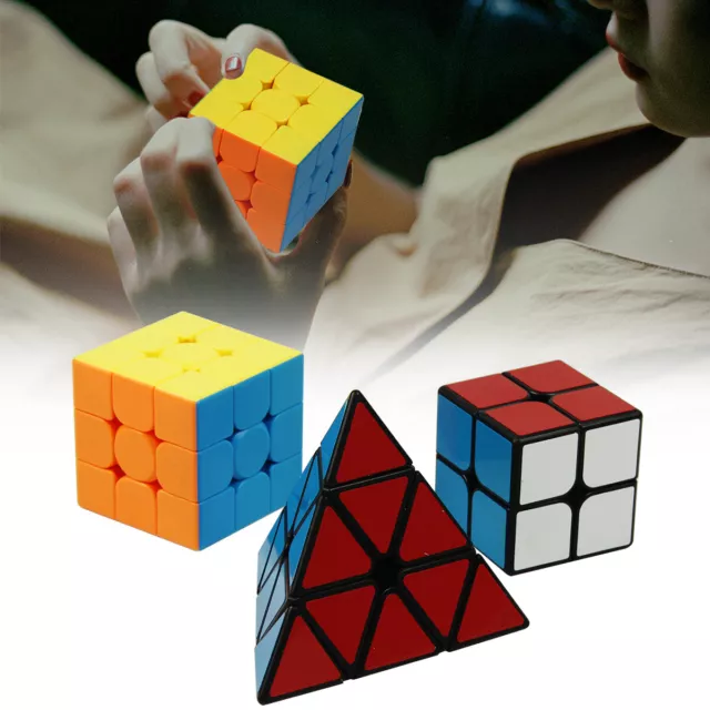 3x Rubiks Cube Toys 3x3 2X2 Mind Game Classic Fun Speed Kids Adults Magic Puzzle