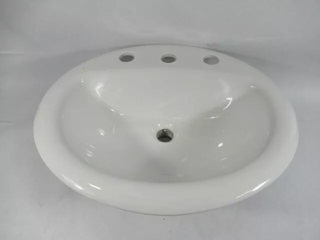 Contrac 4180BGW Soft White Oval Drop-In Sink HAS COSMETIC DAMAGE ! NOP !