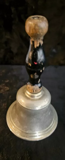 Vintage Antique Cast Old Chrome School Bell.