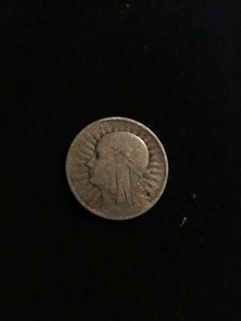 2 Zlotych Poland 1933 vf / Warsaw Mint / Queen Jadwiga/ Silver/ Km# 20 S#19