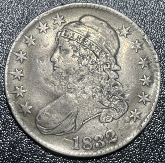 1832 Capped Bust Silver Half Dollar 50c Damaged