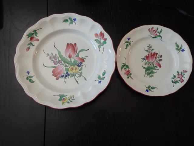 LUNEVILLE K-G LOT DE 2  ASSIETTES PLATES  ( entrée et dessert) Dia 22,5 et 18 cm