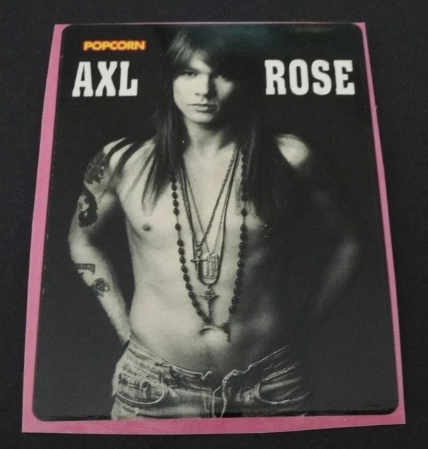 WERBE-AUFKLEBER AXL ROSE Guns n´ Roses POPCORN Jugendmagazin Star ...