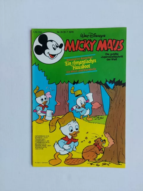 Ehapa - Micky Maus Nr. 31 / 31.7.1976 - Top Zustand Z1 (mit Beilage & Schnipp)