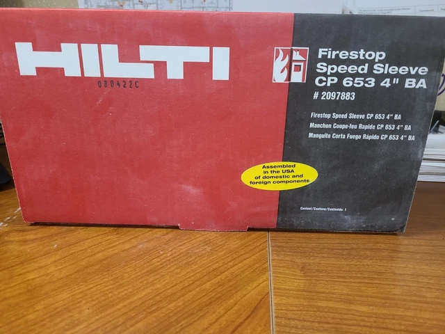 Hilti Firestop Speed Sleeve Cp 653 4" Ba