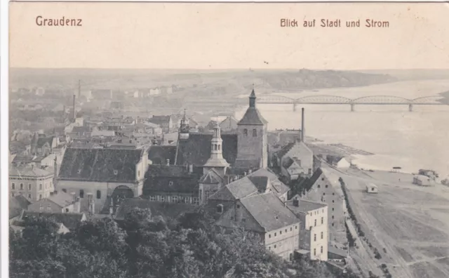 Grudziadz, Graudenz, Blick auf Stadt und Strom, Polen, ehemals Westpreußen