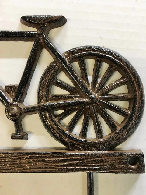 BIKE 2 HOOK WALL HANGER Towel Coat Hat Rack farmhouse country vintage bicycle 4