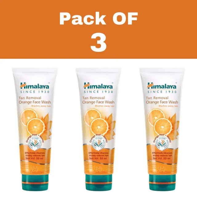 3 limpiadores faciales de naranja para eliminar el bronceado Himalaya - 50 ml