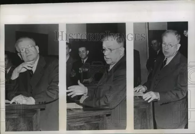 1946 Press Photo Harold Ickes Secretary of Interior in Resignation Press Conf.