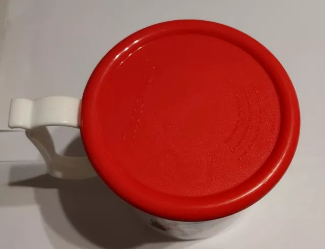 Tupperware Dear Santa Napping Sleeping Christmas W Red Lid Coaster Vintage NOS 3