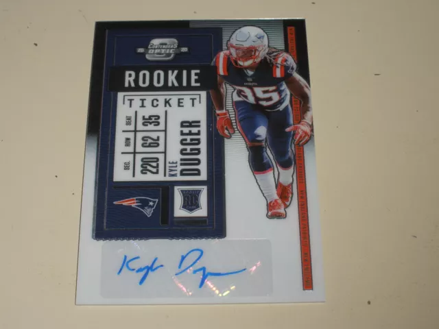 2020 Panini Contenders Optic Rookie Ticket Autograph Auto #164 Kyle Dugger RC