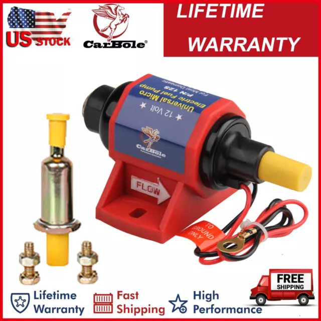 Electric Fuel Pump Gas Diesel Inline Low Pressure 5/16 inch 35GPH 12V Universal