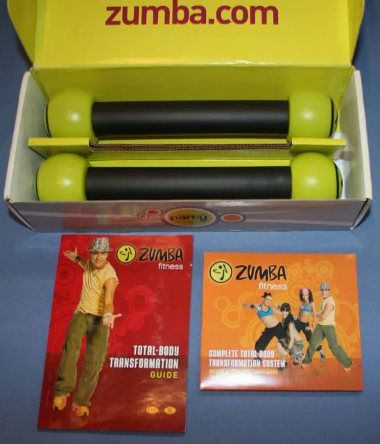 Zumba Fitness Join the Party Set Hand Weights DVDs Guide Toning Sticks Box