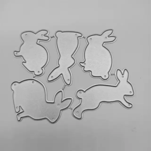 Carbon Steel Cutting Dies Stamps Five Rabbits Easter Decor Die Cuts Template