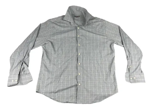 Peter Millar Polo Shirt Mens Extra Large Summer Comfort Gray Plaid Performance