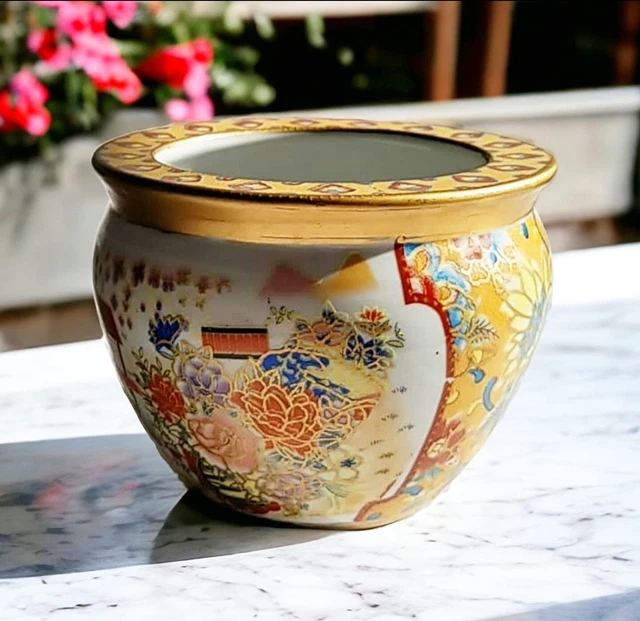 CHINESE PORCELAIN JARDINIERE Planter/Koi Fish Bowl $176.45 - PicClick