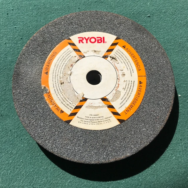 6" x 3/4" x 1/2" Type A60N5V Metal Grinding Wheel for Bench Grinders Ryobi