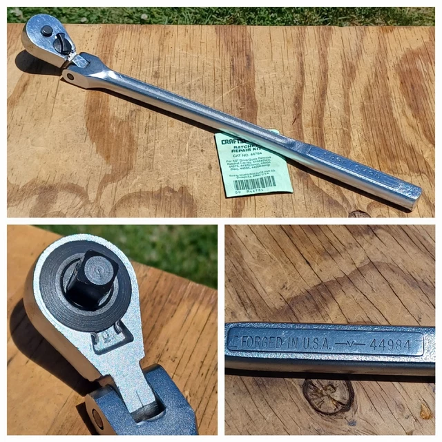 Vintage CRAFTSMAN 44984 -V- Series 1/2" Drive Flex Head Ratchet USA NEW GEAR