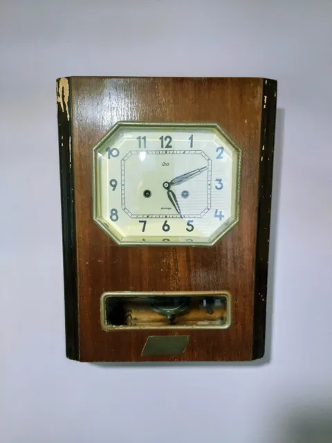 Rare vintage mechanical wall clock YANTAR/JANTAR 1960s original working