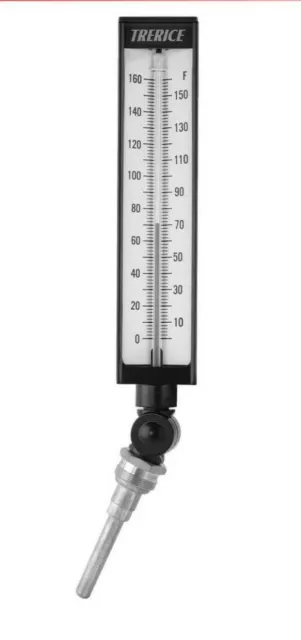 Trerice 9" Adjustable Thermometer - 3.5" Stem - Aluminum