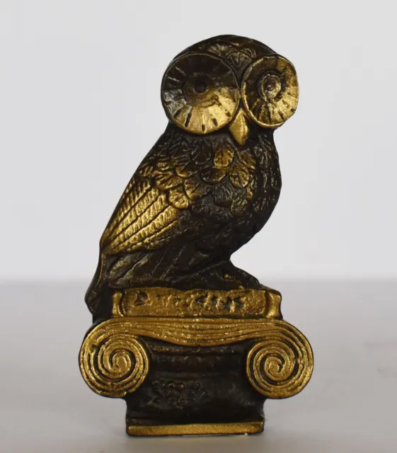 Owl of Goddess Athena - Symbol of Wisdom and Intelligence - pure bronze statue