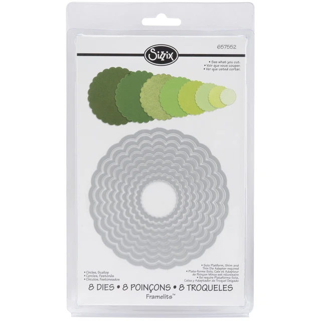 Matrices Sizzix Framelits 8/paquete de círculos vieira -657552