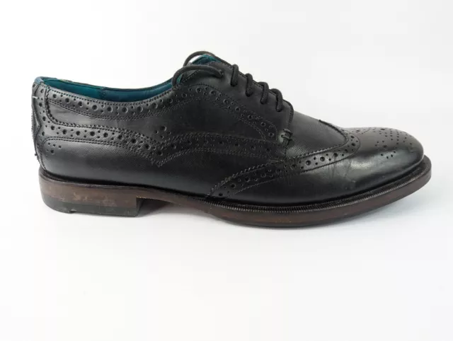 Ted Baker Cuir Noir Bout Richelieu Chaussures Habillées UK 9.5/10