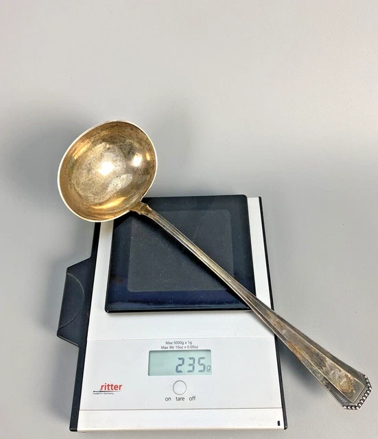 Suppenkelle 800er Silber Halbmond Krone Wilkens 235 g schwer