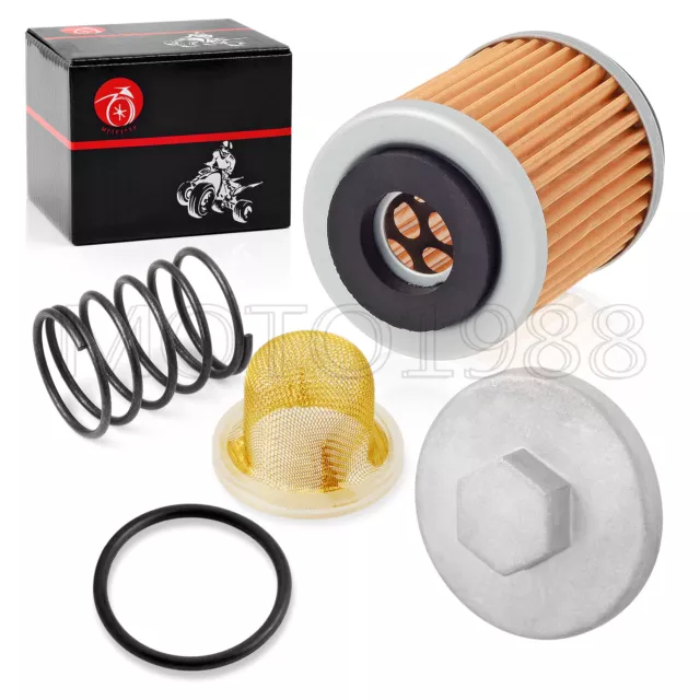 For YAMAHA Bear Tracker 250 YFM250 Oil Drain Plug CAP Spring Oil Filter STRAINER 2