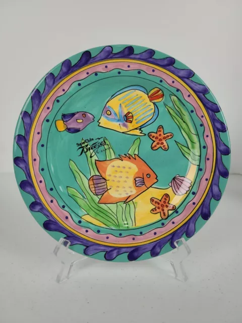 Whimsical SuperClubs Breezes Bahamas American Gift Wall Plate Tropcal Fish 8"