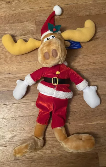 Christmas Rocky BULLWINKLE Santa Moose Plush Stuffed Animal w/ Tag Mistagged