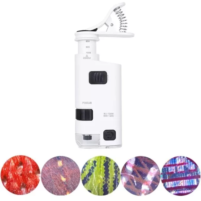 80X-120X Mobile Phone Microscope Jewelry Magnifying Glass with LED Magnifier 2