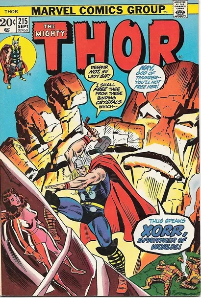 The Mighty Thor Comic Book #215, Marvel Comics 1973 VERY FINE+