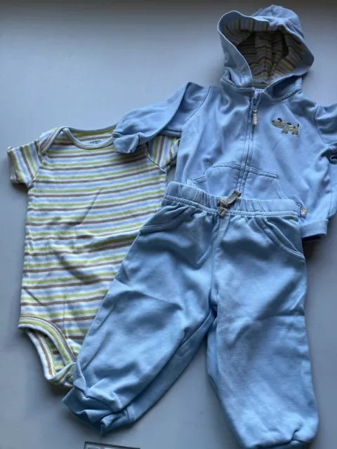 baby boy clothes Size 6 Months Carters 3 Pc Short  Sleeve Shirt Jacket Pants
