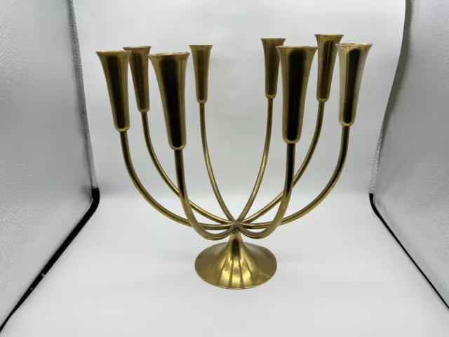 Mid Century Modern Illums Bolighus Denmark Brass  Candelabra 11” w by 11” tall 3