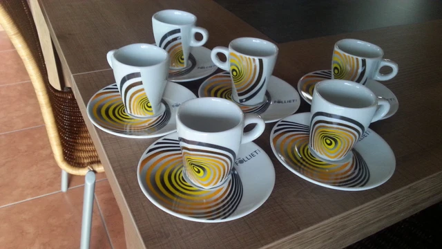 Lot De 3 Tasses Et Soucoupes à Café/espresso Publicitaires Folliet – Blanc – NEUF
