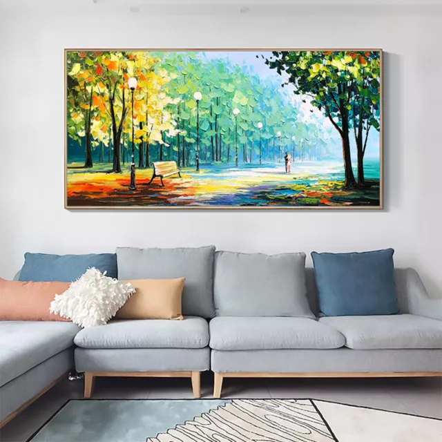 Mintura Handmade Knife Tree Landscape Oil Painting On Canvas Home Decor Wall Art