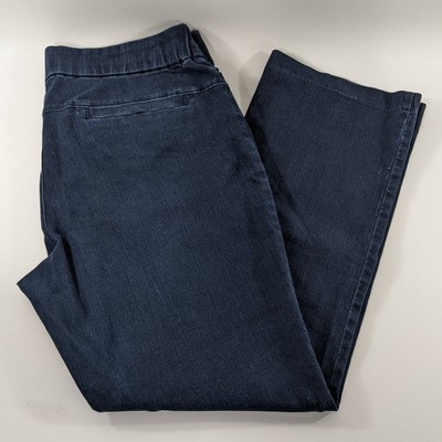 Lee Style Up Pull On Straight Leg Blue Denim Jeans Womens Size 18W