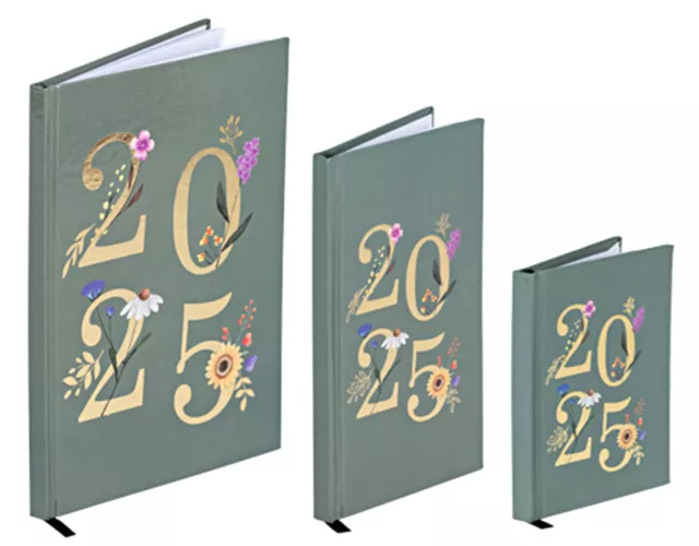 2025 DIARY A5 Slim Pocket Size Week to View Diaries Full Year Planner Flowers £4.99 PicClick UK