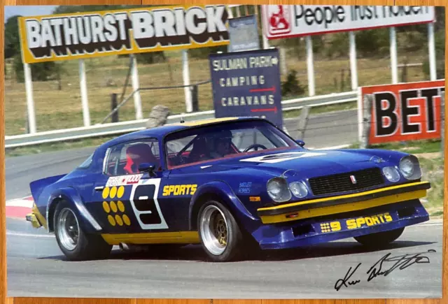 SIGNED 46cm x 30cm KEVIN BARTLETT PHOTO CAMARO BATHURST CHANNEL 9