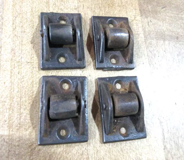 4 Vintage Small  Steel Casters base is 1.5 x 1   (sh)