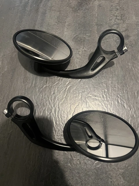 Rétroviseurs Moto Pour Triumph Scrambler, Bonneville, Bobber - Paire Noir/argent, Verre Bleu, Réglage 360°