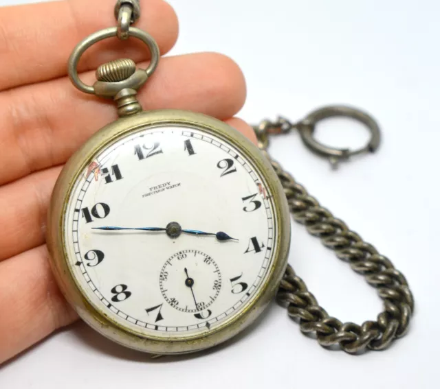 Fredy Precision Watch Old Men Mechanical Pocket Watch With Chain Fob