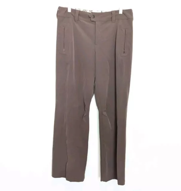 TITLE NINE Ripstop Pants Womens Size 12 Brown Straight Leg High Rise Outdoors