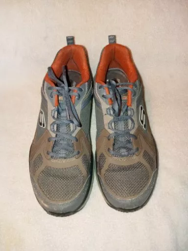 Sketchers All Terrain Memory Foam Shoes Mens 10.5  Sn51561 Gray W/ Orange